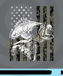 Fishing, Camouflage US Flag for Bass, Fisherman Gifts, Love Fishing, fishing camo Flag, Customizable Png