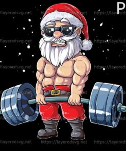 Fitness Christmas shirt Santa Deadlift Gym Xmas Men Gifts Essential Customizable PNG