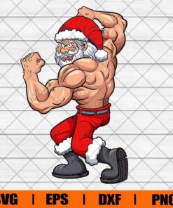 Fitness Santa Svg, Christmas Gym Svg, Merry Christmas Svg, Fitness Svg, Gymmer Gift, Work Out, Layered Svg Eps Png Dxf