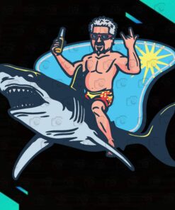 Flavortown Shark Guy Fieri, Funny Old Man, Layered SVG, DXF, PNG, EPS