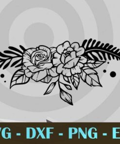 Flower , Floral frames designs, Customizable Layered Svg, Svg Eps Png Dxf
