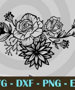 Flower , Floral frames designs, Customizable Layered Svg, Svg Eps Png Dxf
