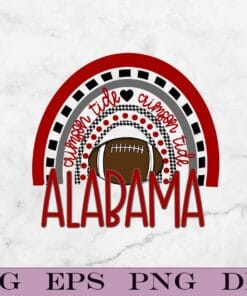 Football Alabama Crimson Tide Rainbow, Alabama Logo, Alabama Crimson Tide, Layered Svg, Svg Eps Png Dxf