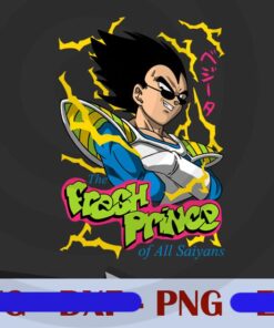 Fresh prince of all saiyans, Dragon Ball, Gift For Dragon Ball Lovers, Super Saiyan, Cool Anime Boy, Gift for Kids, Anime Lovers, Customizable PNG