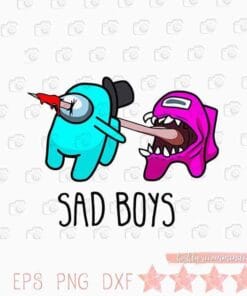 Funny Among us sad boys, Among Us, Impostor, Pink Impostor, Killing Crewmate, Gift for Gamers, Layered Svg Eps Png Dxf