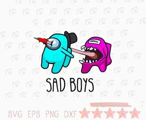 Funny Among us sad boys, Among Us, Impostor, Pink Impostor, Killing Crewmate, Gift for Gamers, Layered Svg Eps Png Dxf