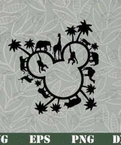 Funny Animal Kingdom Disney, Magic Trip, Gift for Vacation, Mickey Mouse Head with Animal, Funny Mickey,SVG PNG DXF, EPS, PDF