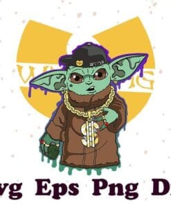 Funny Baby Yoda mashup Wu-Tang, Star Wars, The Mandalorian, Hip Hop, Rapper, Wu Tang Clan band SVG PNG DXF, EPS, PDF