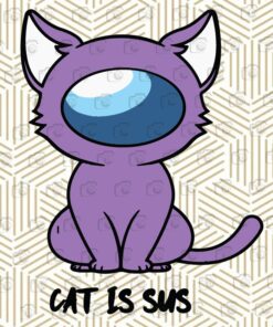 Funny Cat Is Sus, Among Us Cat, Cat Funny, Cat Cute, Cat Lovers, Among Us Lovers Layered Svg, Svg Eps Png Dxf