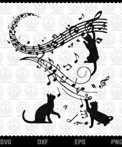 Funny Cat Music svg, Cat Lover svg, Cute Animal svg, Funny svg, Customizable Layered Svg, Svg Eps Png Dxf