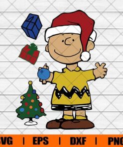 Funny Christmas Charlie Brown Gifts Svg, Santa Svg, Christmas Tree Svg, Snoopy cartoon, Christmas Gift Svg, Layered SVG, DXF, PNG, EPS