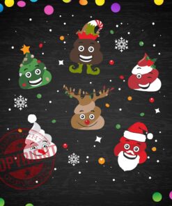 Funny Christmas Poop Svg, Christmas Svg, Poop Svg, Santa Poop Svg, Elf Svg, Snowman, Layered SVG, DXF, PNG, EPS