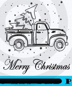 Funny Cool Truck With Merry Christmas Tree, Happy Christmas Christmas Truck X-mas, Christmas Day, Cute Christmas Gift, Customizable PNG