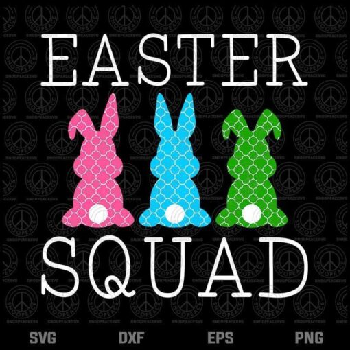 Funny Easter Bunny, Easter Squad Egg, Hunting Family Matching Gift Set, Layered Svg, Png, Dxf, Eps