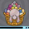 Funny Easter Bunny Rabbit In Egg Basket Adult Kids T-Shirt Customizable Png