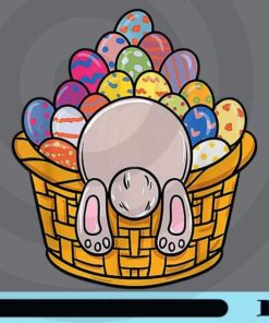 Funny Easter Bunny Rabbit In Egg Basket Adult Kids T-Shirt Customizable Png