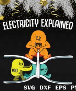 Funny Electricity Explained-CS027, Funny Gift, Ohm Volt Amp Electricity Explained Physics , Funny Teacher Nerd ,Gift For Electrician Svg Eps Png Dxf