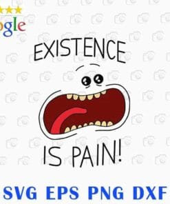 Funny Existence Is Pain, Rick and Morty, science fiction sitcom, Funny Face, SVG PNG DXF, EPS, PDF
