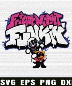 Funny Friday Night Funkin Skid and Pump Singing, Skid and Pump, Spooky Month, The Stars, Pump, Skid, cartoon, Layered Svg Eps Png Dxf
