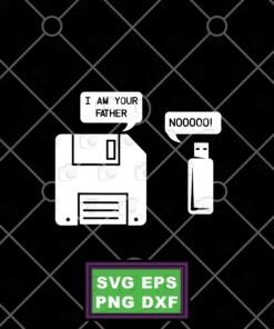 Funny I am Your Father, USB saying Noooo,USB Floppy Disk , Funny Quote, Gift for IT, Gift for IT engineer Layered Svg, Svg Eps Png Dxf