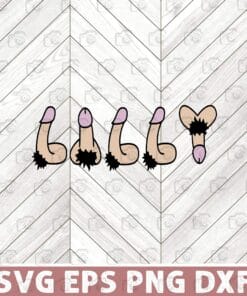 Funny Lilly Five Penises ,Cute Pecker, Cute Dick, Humor Art Layered Svg,Svg Eps Png Dxf