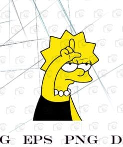 Funny Lisa, Pointing ,Simpson, animated sitcom, Lisa Marie Simpson, fictional character, cartoon, Layered Svg Eps Png Dxf