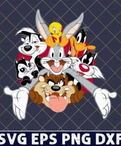 Funny Looney Tunes, Cross Stitch Looney Tunes Pattern embroidery, needlepoint, needlecraft korss, cartoon, Layered Svg, Svg Eps Png Dxf