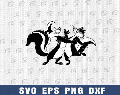 Funny Looney Tunes, Pepe Le Pew, Tunes Pepe, Comedy Series, Le Pew Lover, Funny Fox, cartoon,SVG PNG DXF, EPS, PDF