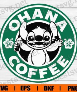 Funny Ohana Coffee, Lilo And Stitch , Stitch Lover , Lilo And Stitch Cartoon, Disney Cartoon, Svg Eps Png Dxf