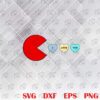 Funny PAC MAN I love you, Small cute heart, Gamer, Valentines Day Hearts, Funny Gift, Maze arcade game Layered Svg, Svg Eps Png Dxf