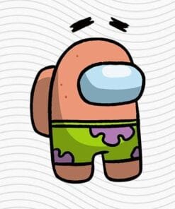 Funny Patrick Among Us, Among Us Crewmate, Among Us, Among Us Lovers, Patricks Day, Layered Svg Eps Png Dxf