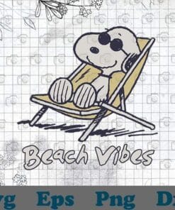 Funny Peanuts Snoopy Beach Vibes, Snoopy Joe Cool Vacation Beach, Summer Time, Love Travel, Snoopy Lovers SVG PNG DXF, EPS, PDF