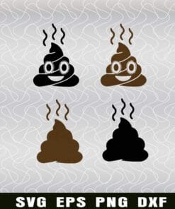 Funny Poop, Smiling Poop, Pile of Poo emoji, Poo emoji, Black Poop, Brown Poop, funny, Layered Svg Eps Png Dxf