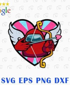 Funny Shot by Crewpid's Arrow, Among Us, Funny Among Us, Love Angel, game, Among Us Cupid, Layered Svg Eps Png Dxf