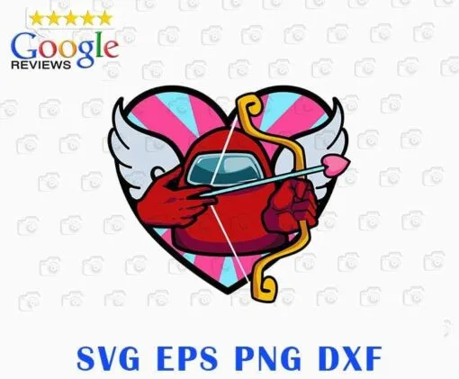 Funny Shot by Crewpid's Arrow, Among Us, Funny Among Us, Love Angel, game, Among Us Cupid, Layered Svg Eps Png Dxf