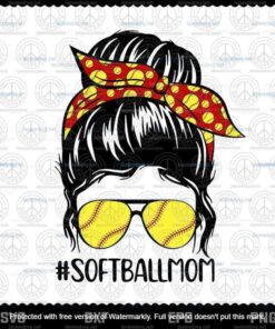 Funny Softball Mom Svg, Messy Bun Mama Svg, Mother's Day Svg, Sporty Mom Svg,Customizable Layered Svg, Svg Eps Png Dxf