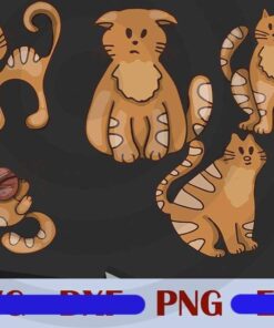 Funny sport Cats yellow cat cute cat cat mom cat dad Design Bundles Customizable PNG