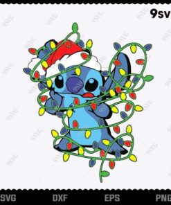 Funny Stitch Claus , Christmas Stitch , Funny Christmas, Stitch Lover, Christmas Bulb svg, png, dxf, eps