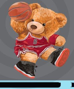 Funny Teddy Bear, Basketball Slam, Dunk Sport, Cute Cartoon, Cute, Basketball Player, Teddy Lover Customizable Png