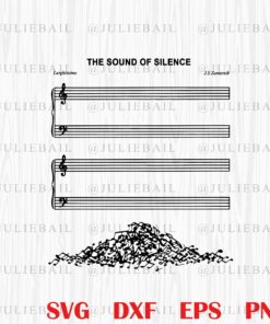 Funny The Sound Of Silence, Music Note, Ledger line, Leger line, Music Note Falling Down, Humor Saying, Metaphor Meaning SVG PNG DXF, EPS, PDF