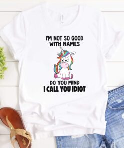 Funny Unicorn, I'm Not So Good With Names Do you Mind I Call You Idiot, Unicorn Rainbow, Unicorn lover, Layered SVG, DXF, PNG, EPS