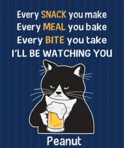 Funny Watching Every Meal And Snack Grumpy Cat Personalized, Cat And Beer, Cat Lovers, Beer Loves layered Svg, Svg Eps Png Dxf