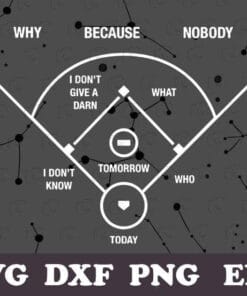 Funny Why Because Nobody I Don't Give A Darn What I Don't Know Tomorrow Who Today, Darn Baseball, Baseball Lovers, Funny Baseball, Baseball Fans SVG PNG DXF, EPS, PDF