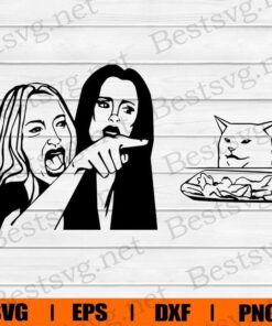 Funny Woman yelling At Cat, Salad Cat, Cat Meme , Funny Cat , Meme , Woman And Cat, Smudge Cat, Cat Eating Salad, Cat Lover, Cat Svg, Svg Eps Png Dxf