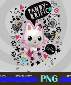 Gabby's Dollhouse Pandy, Paws Pandy-Rrific Doodles cartoon cat Customizable PNG