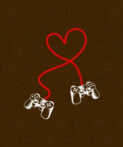 Game Controller, Gaming Gamer Valentines's Day, Gifts For Him Boyfriend, Heart Line, Gift for Valentine, Happy Valentine, Valentine Gift Layered Svg,Svg Eps Png Dxf