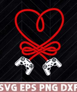 Gamer Heart Gift, Game Lover Men Kids Boys, Valentines Day, Gift For Gamer Layered Svg,Svg Eps Png Dxf