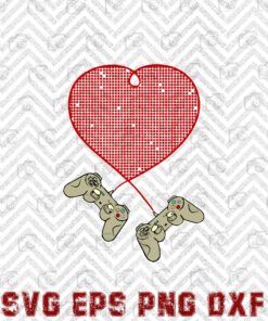 Gamer Heart Gift, Game Lover Men, Valentines Day, Happy valentine, Heart Gamer, Layered SVG, DXF, PNG, EPS