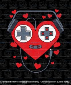 Gamer Heart Gift,Game Lover Men Kids Boys Valentines Day Svg,Customizable Layered Svg, Svg Eps Png Dxf