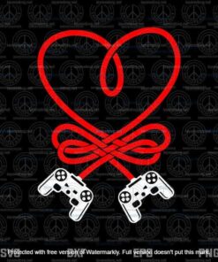 Gamer Heart Svg, Game Lover Men Kids Boys Valentines Day Svg, Customizable Layered Svg, Svg Eps Png Dxf